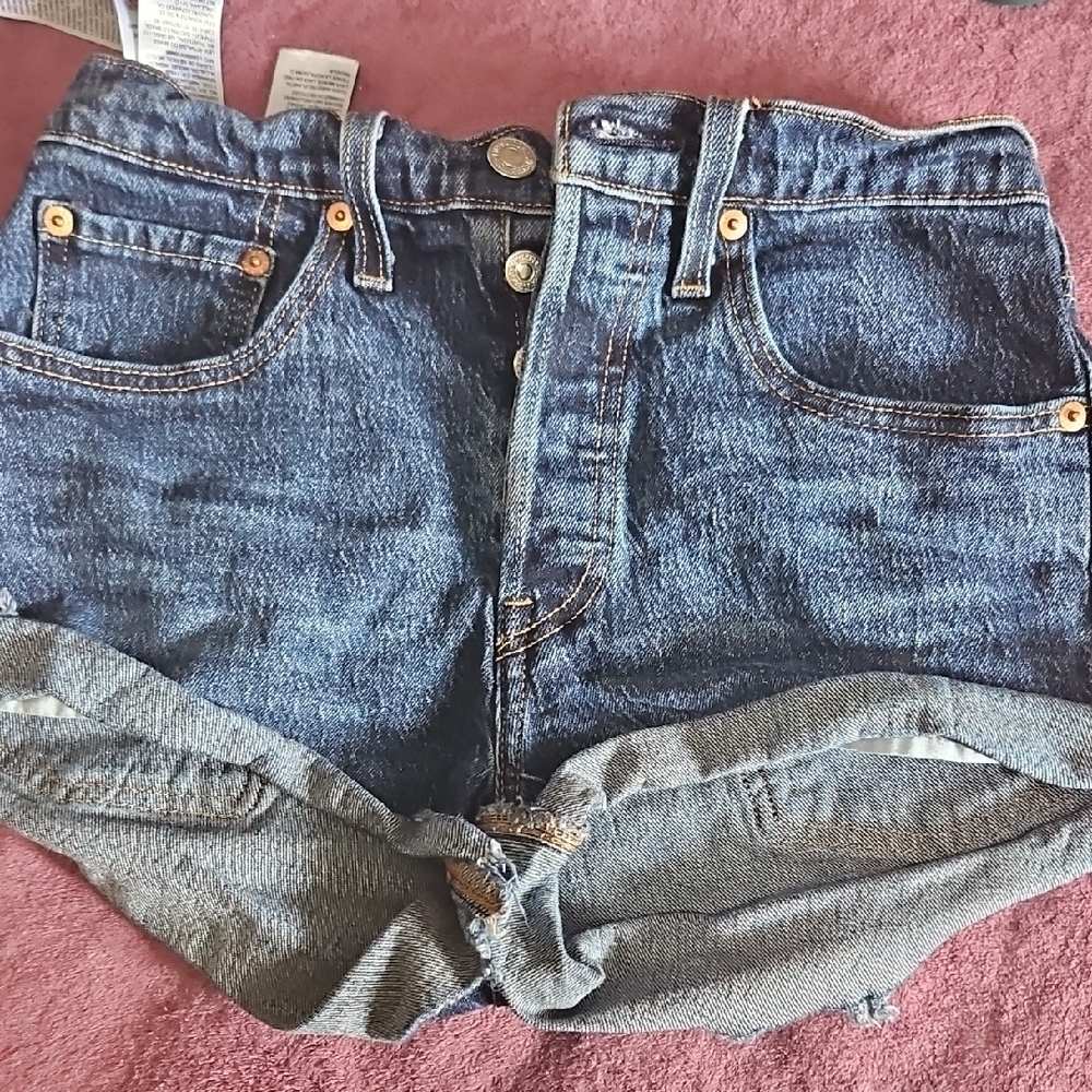 Levi's Blue Vintage Jean Shorts Distressed